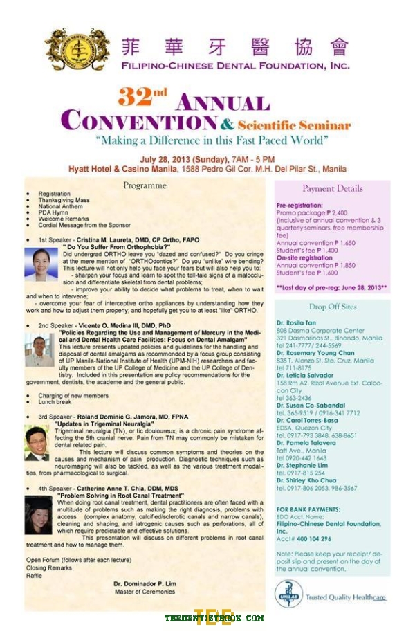 Filipino-Chinese Dental Foundation 32nd Annual Convention - thedentistbook.com